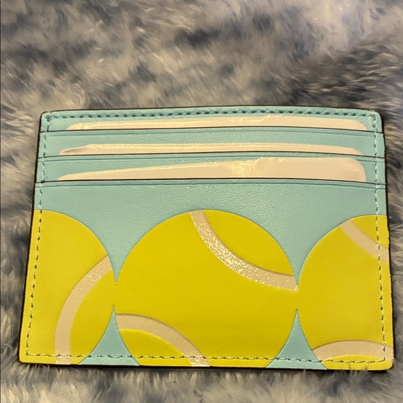 Kate Spade Grand Slam Tennis Slim Card Holder New $129 MSRP Leather - Picture 2 of 4